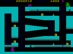 Gilligan's Gold (ZX Spectrum) screenshot: Lets get the gold