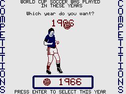 World Cup Soccer (ZX Spectrum) screenshot: Do you want 1966?