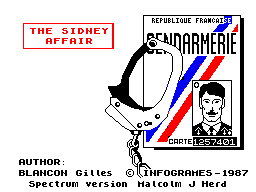 The Sydney Affair (ZX Spectrum) screenshot: Loading Screen