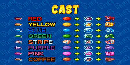 Puzzli 2 Super (Arcade) screenshot: Cast