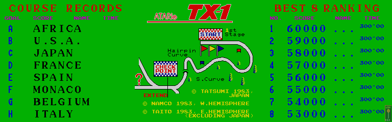 TX-1 (Arcade) screenshot: Title screen