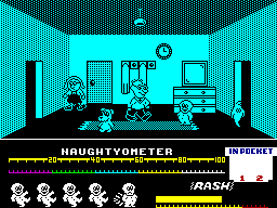 Jack the Nipper (ZX Spectrum) screenshot: There's Mum and Dad