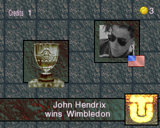Ultimate Tennis (Arcade) screenshot: Won Wimbledon