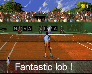 Ultimate Tennis (Arcade) screenshot: Replay showing a fantastic lob and my opponent's frustration