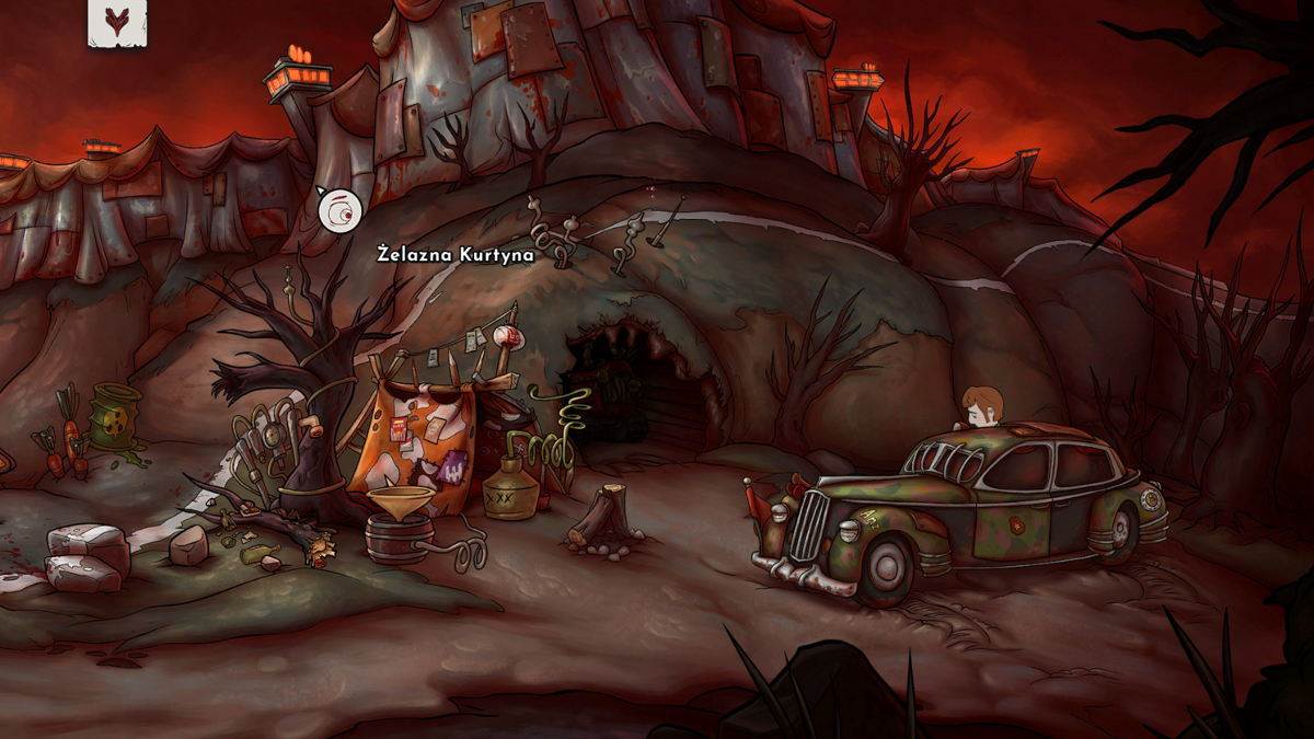 Irony Curtain: From Matryoshka with Love (Windows) screenshot: The moonshiner's cave almost at the bottom of the Iron Curtain (which is quite a literal one in this game).