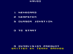 Havoc (ZX Spectrum) screenshot: Title Screen