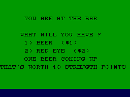The Wild Bunch (ZX Spectrum) screenshot: Having a beer