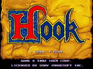 Hook (Arcade) screenshot: Title screen (shown before any coins are inserted)