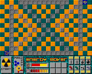 Energy Mover (Amiga) screenshot: Energy power on the left, energy recipient on the right