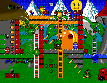 Draggy and Croco (Amiga) screenshot: Level 33