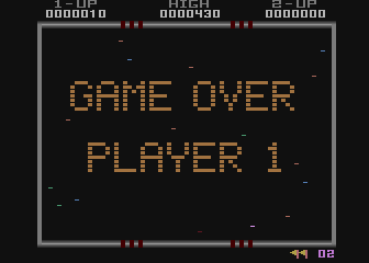 Crack-Up (Atari 8-bit) screenshot: Game over
