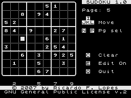Sudoku (Jupiter Ace) screenshot: Another grid
