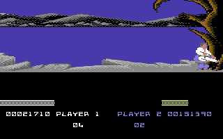 Shanghai Karate (Commodore 64) screenshot: Middle jump kick