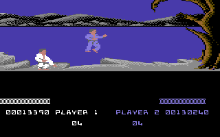 Shanghai Karate (Commodore 64) screenshot: Low punch