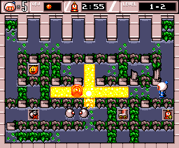 Bombaman (MSX) screenshot: Blowing up an enemy