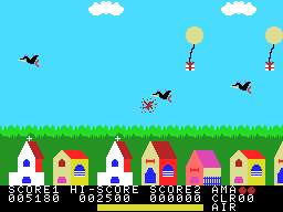 Don Pan (MSX) screenshot: Punctured by the bird