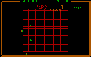 Worm Burner (DOS) screenshot: We have wormsign!