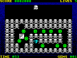 Snare (ZX Spectrum) screenshot: One gem in the middle