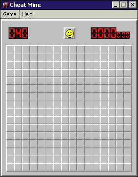 Cheat Mine (Windows) screenshot: This is the size of an intermediate game. Note the clock in the upper right