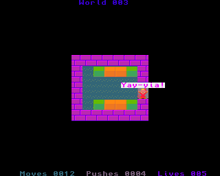 BoxWorld 2 (Amiga) screenshot: All blocks neatly pushed aside