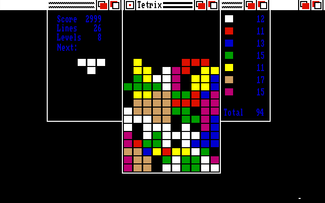 Tetrix (Amiga) screenshot: Building high