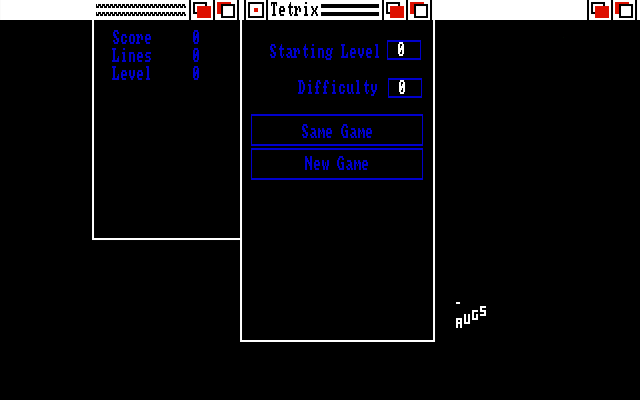 Tetrix (Amiga) screenshot: Starting out