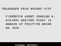The Wild Bunch (ZX Spectrum) screenshot: On the run