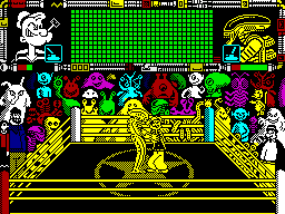 Popeye 3: WrestleCrazy (ZX Spectrum) screenshot: Grappling