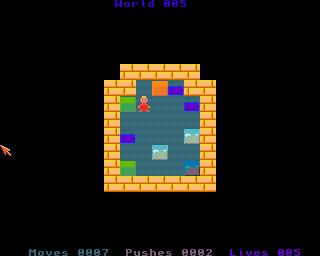 BoxWorld (Amiga) screenshot: World 5 features more ice boxes