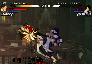 The Fallen Angels (Arcade) screenshot: Fight starts