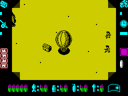Phileas Fogg's Balloon Battles (ZX Spectrum) screenshot: Hurry and take-off