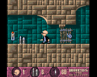 Wacuś The Detective (Amiga) screenshot: Extra ammo and switch