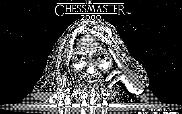 The Chessmaster 2000 (Atari ST) screenshot: Title screen (Monochrome monitor)