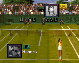 Ultimate Tennis (Arcade) screenshot: Serving at Wimbledon
