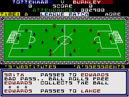 The Match (ZX Spectrum) screenshot: Match highlights