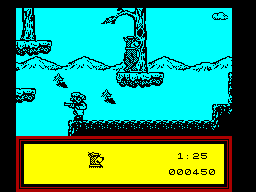 Yogi's Great Escape (ZX Spectrum) screenshot: Avoid the hunter