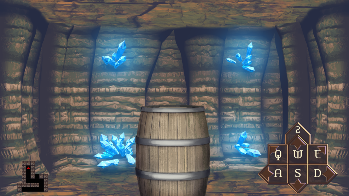 Sakura Dungeon (Windows) screenshot: Found a barrel, maybe it contains loot