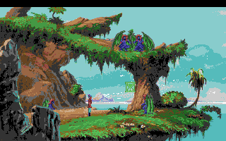 King's Quest V: Absence Makes the Heart Go Yonder! (Amiga) screenshot: The harpy island