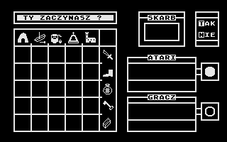 Poszukiwacze (Atari 8-bit) screenshot: Choose the starting player