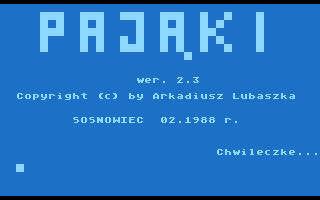Pająki (Atari 8-bit) screenshot: Title screen