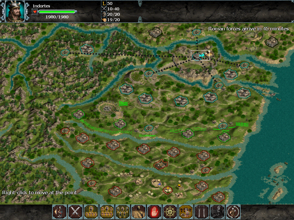 Nemesis of the Roman Empire (Windows) screenshot: Strategic map view