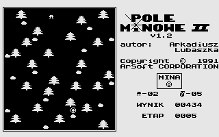 Pole Minowe II (Atari 8-bit) screenshot: Level 5