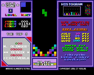 Tetrix: The Next Generation (Amiga) screenshot: Here you play with a predefined starting set