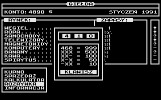 Giełda (Atari 8-bit) screenshot: Gambling