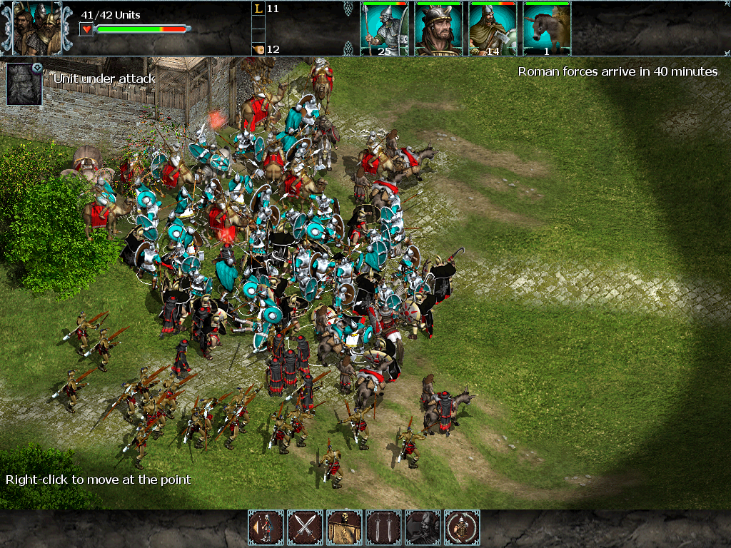 Nemesis of the Roman Empire (Windows) screenshot: Surrounded by enemies