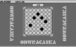 Odwracanka (Atari 8-bit) screenshot: Six pawns left