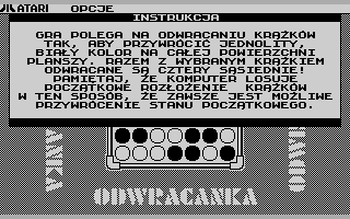 Odwracanka (Atari 8-bit) screenshot: Game instruction