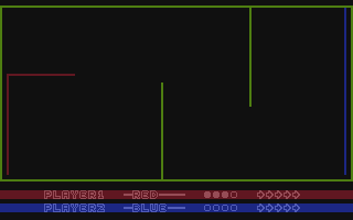 Line Kiler (Atari 8-bit) screenshot: Walls on board