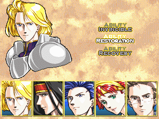 Her Knights: All for the Princess (GP32) screenshot: Character and ability selection