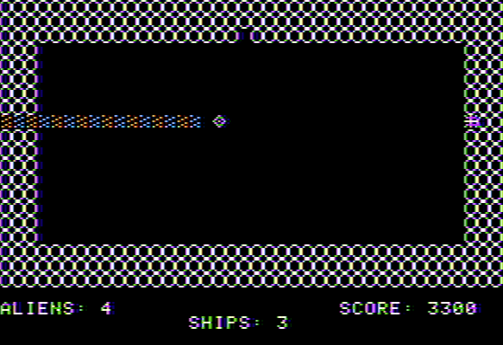 Space Caverns (Apple II) screenshot: Cleared yet another room